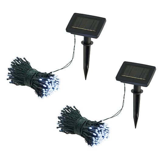 Glitzhome® 72ft. 200ct. LED Solar String Light with 200 LED Lights, 2ct.